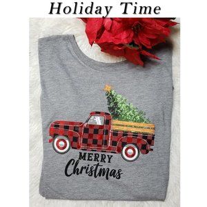 Holiday Time Merry Christmas Vintage Truck TShirt Size 3X NWT